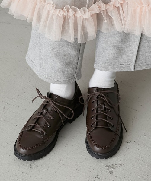 forksy.（フォルクシー）の「【forksy.】トラックソールレースアップローファー（ローファー・レディース・ダークブラウン/ブラック・S/L/LL/M）」の2枚目の写真
