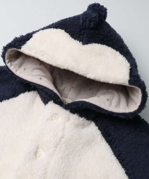 kids zoo(キッズズー)の「ボアフリース動物マント・ケープ・ポンチョ(ポンチョ・キッズ・ピンク/ライトグリーン/ネイビー/オフホワイト・S/M)」の8枚目の写真