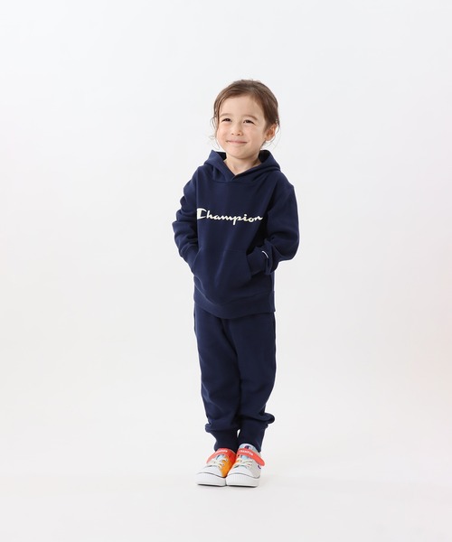 Champion(チャンピオン)の「【Champion/チャンピオン】キッズ ベーシック フーデッドスウェットシャツ(パーカー・キッズ・ネイビー/オートミール/ダークグリーン/グレー/ブラック/バーガンディー・150/140/160/100/120/110/130)」の5枚目の写真