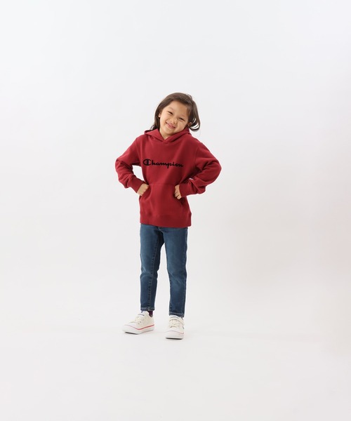 Champion(チャンピオン)の「【Champion/チャンピオン】キッズ ベーシック フーデッドスウェットシャツ(パーカー・キッズ・ネイビー/オートミール/ダークグリーン/グレー/ブラック/バーガンディー・150/140/160/100/120/110/130)」の6枚目の写真