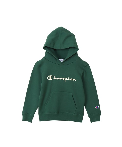Champion(チャンピオン)の「【Champion/チャンピオン】キッズ ベーシック フーデッドスウェットシャツ(パーカー・キッズ・ネイビー/オートミール/ダークグリーン/グレー/ブラック/バーガンディー・150/140/160/100/120/110/130)」の4枚目の写真