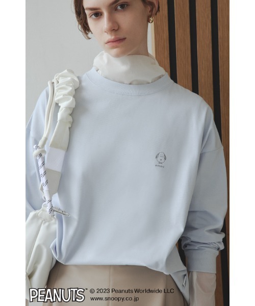 emmi(エミ)の「【emmi atelier】PeanutsロングスリーブTシャツ(Tシャツ/カットソー・レディース・チャコールグレー/ホワイト/ライトブルー・FREE)」の3枚目の写真