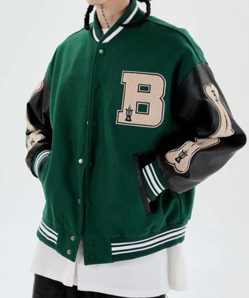 Burner（バーナー）の「【OKUOKU　0909】ジャケット / カジュアル / ストリート oku-outer-677391249971-42（その他アウター・メンズ・ブラック/ブラック×グリーン・L/M/XL/XXL）」の2枚目の写真