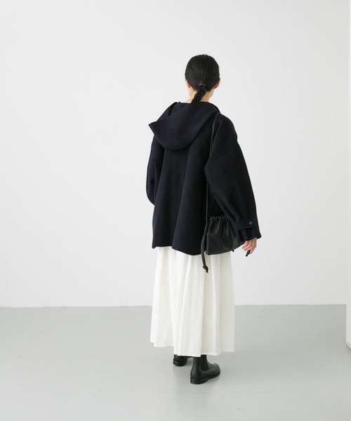 ウールフードショートコート