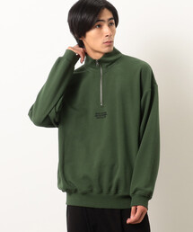 ＣＶＣ裏毛 メッセージ刺繍 ハーフジッププルオーバー