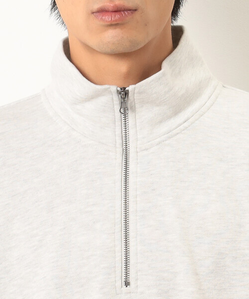 Purple&Yellow（パープルアンドイエロー）の「ＣＶＣ裏毛 メッセージ刺繍 ハーフジッププルオーバー（Tシャツ/カットソー・メンズ・ブラック/グリーン/オートミール・SMALL/LARGE/MEDIUM）」の15枚目の写真