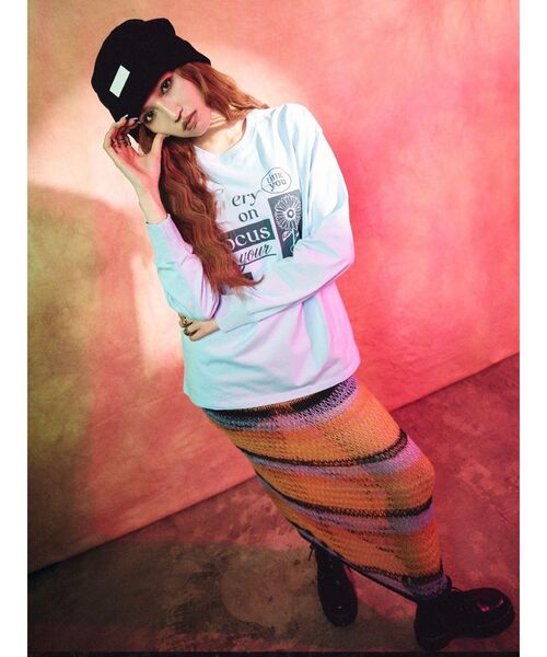 EVRIS(エヴリス)の「10周年記念【Atmos pink × EVRIS コラボ】ルーズビーニー(ニットキャップ/ビーニー・レディース・ブラック/グレー・FREE)」の5枚目の写真