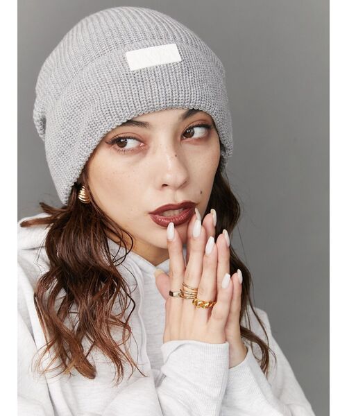EVRIS(エヴリス)の「10周年記念【Atmos pink × EVRIS コラボ】ルーズビーニー(ニットキャップ/ビーニー・レディース・ブラック/グレー・FREE)」の13枚目の写真