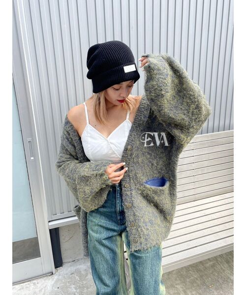 EVRIS(エヴリス)の「10周年記念【Atmos pink × EVRIS コラボ】ルーズビーニー(ニットキャップ/ビーニー・レディース・ブラック/グレー・FREE)」の19枚目の写真