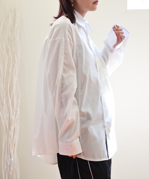 ULEULA（ウルア）の「ビックシルエットシャツ/オーバーサイズベーシックシャツ（シャツ/ブラウス・レディース・ホワイト/ブルー/ピンク/ブラック・FREE）」の8枚目の写真