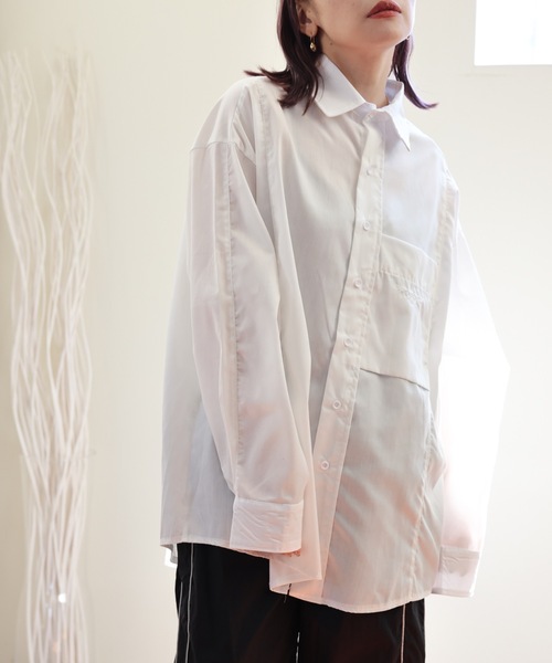 ULEULA（ウルア）の「ビックシルエットシャツ/オーバーサイズベーシックシャツ（シャツ/ブラウス・レディース・ホワイト/ブルー/ピンク/ブラック・FREE）」の7枚目の写真