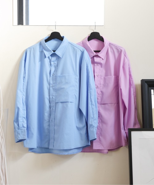 ULEULA（ウルア）の「ビックシルエットシャツ/オーバーサイズベーシックシャツ（シャツ/ブラウス・レディース・ホワイト/ブルー/ピンク/ブラック・FREE）」の14枚目の写真