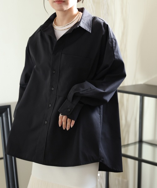 VIRINA スージー パールボタン シャツ ビッグシルエット ホワイト 美品 値下げ】美品☆VIRINA ヴィリーナ パール付きスージーシャツ