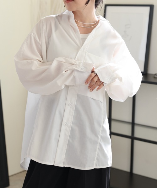 ULEULA（ウルア）の「ビックシルエットシャツ/オーバーサイズベーシックシャツ（シャツ/ブラウス・レディース・ホワイト/ブルー/ピンク/ブラック・FREE）」の22枚目の写真
