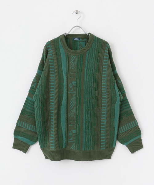 ITEMS URBANRESEARCH（アイテムズ アーバンリサーチ）の「マルチジャカード クルーネックニット（ニット/セーター・メンズ・アイボリー/ネイビー/ブラック/グリーン・MEDIUM/LARGE）」の14枚目の写真