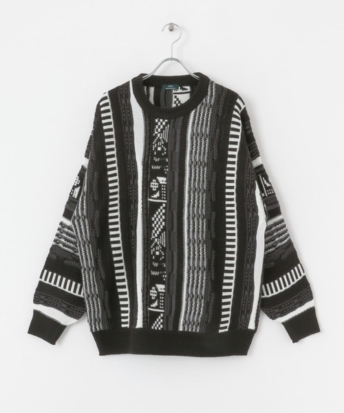 ITEMS URBANRESEARCH（アイテムズ アーバンリサーチ）の「マルチジャカード クルーネックニット（ニット/セーター・メンズ・アイボリー/ネイビー/ブラック/グリーン・MEDIUM/LARGE）」の15枚目の写真