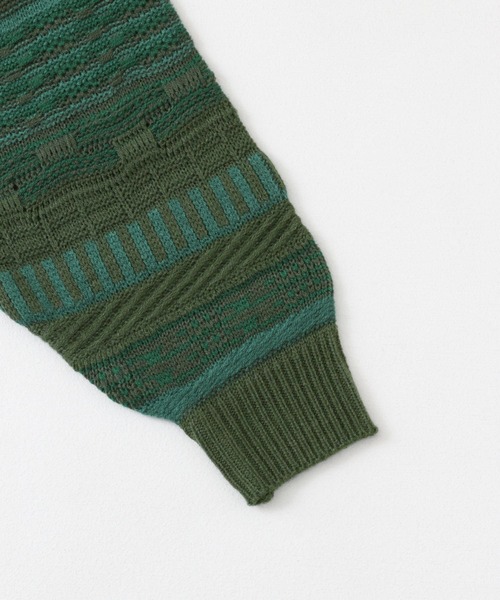 ITEMS URBANRESEARCH（アイテムズ アーバンリサーチ）の「マルチジャカード クルーネックニット（ニット/セーター・メンズ・アイボリー/ネイビー/ブラック/グリーン・MEDIUM/LARGE）」の20枚目の写真