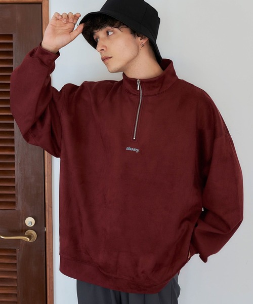 RAGEBLUE(レイジブルー)の「【WEB限定】プチ刺繍/ルーズシルエットカットスウェードハーフジップ(スウェット・メンズ・ホワイト/ダークグレー/ワインレッド/ブルー系その他/ベージュ・FREE)」の19枚目の写真