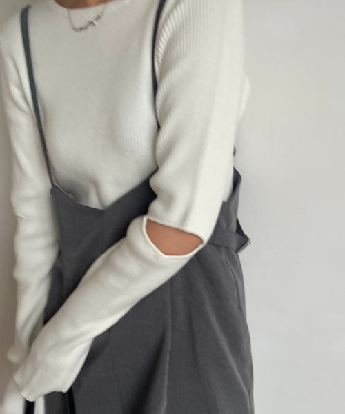 CAPRICIEUX LE'MAGE（カプリシューレマージュ）の「アームスリットプルオーバー（ニット/セーター・レディース・チャコールグレー/ベージュ/ホワイト系その他・FREE）」の17枚目の写真