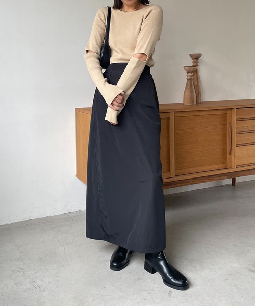 CAPRICIEUX LE'MAGE（カプリシューレマージュ）の「アームスリットプルオーバー（ニット/セーター・レディース・チャコールグレー/ベージュ/ホワイト系その他・FREE）」の6枚目の写真