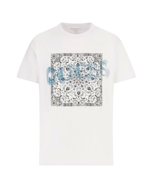 Guess（ゲス）の「Cachemire Patch Logo Tee（Tシャツ/カットソー・メンズ・ホワイト・MEDIUM/LARGE/X-LARGE/SMALL）」の4枚目の写真