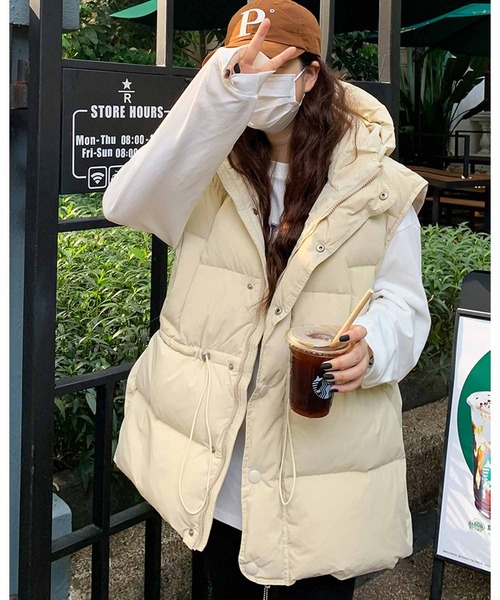 NANEA（ナネア）の「ウエストドローコード付きダウンベスト（ダウン
