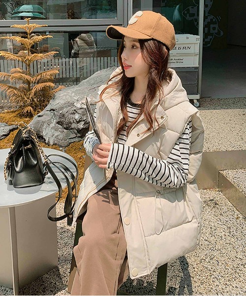 NANEA（ナネア）の「ウエストドローコード付きダウンベスト（ダウン