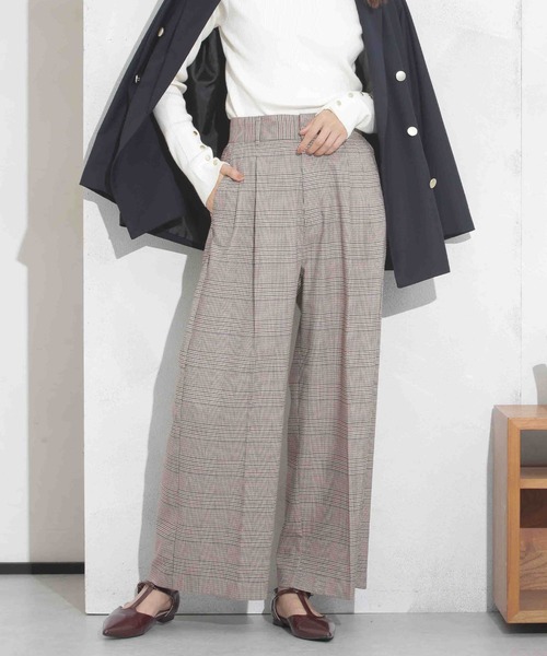 セール】TRチェックワイドパンツ(セットアップ可)（その他パンツ
