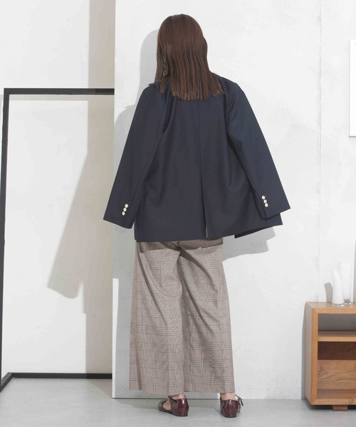 NANO universe(ナノユニバース)の「TRチェックワイドパンツ(セットアップ可)(その他パンツ・レディース・ベージュ/ブラウン/ブラック・FREE)」の16枚目の写真