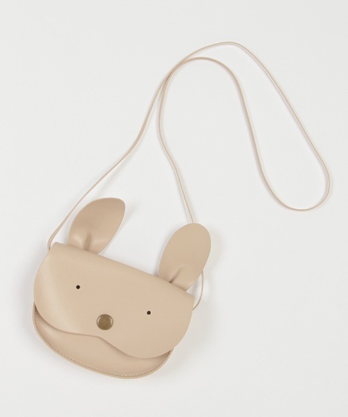 petit main（プティマイン）の「アニマルフェイスポシェット（ショルダーバッグ・キッズ・ベージュ/グレー・FREE）」の2枚目の写真