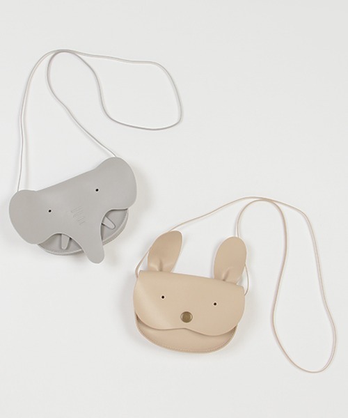 petit main（プティマイン）の「アニマルフェイスポシェット（ショルダーバッグ・キッズ・ベージュ/グレー・FREE）」の3枚目の写真