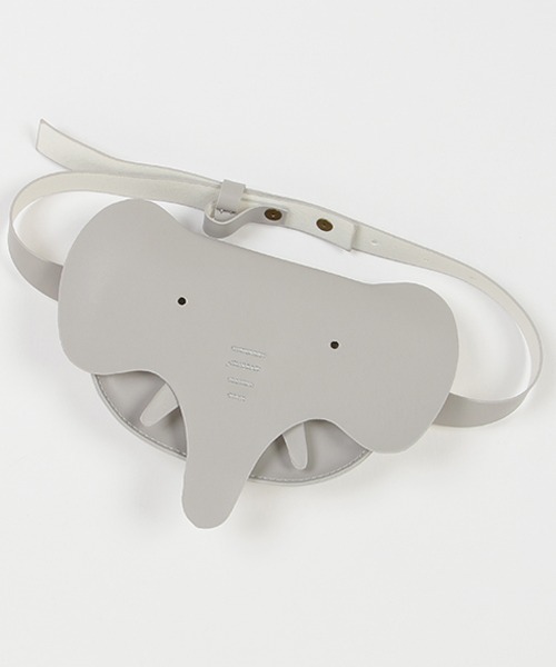 petit main（プティマイン）の「アニマルフェイスポシェット（ショルダーバッグ・キッズ・ベージュ/グレー・FREE）」の6枚目の写真