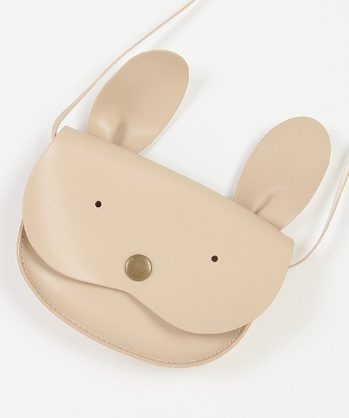 petit main（プティマイン）の「アニマルフェイスポシェット（ショルダーバッグ・キッズ・ベージュ/グレー・FREE）」の4枚目の写真