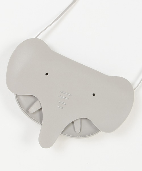 petit main（プティマイン）の「アニマルフェイスポシェット（ショルダーバッグ・キッズ・ベージュ/グレー・FREE）」の5枚目の写真