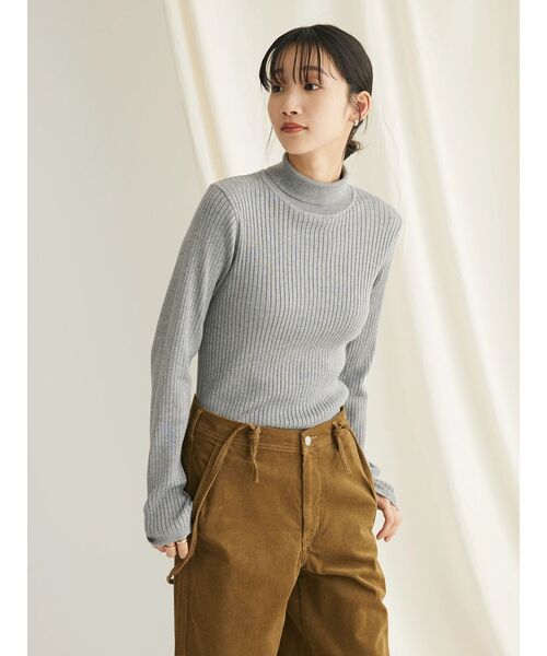 CRAFT STANDARD BOUTIQUE（クラフトスタンダードブティック）の「洗える　ウォッシャブルリブタートルニットプルオーバー（ニット/セーター・レディース・ボルドー/ライトグレー/マスタード/アイボリー/ブラック・FREE）」の8枚目の写真