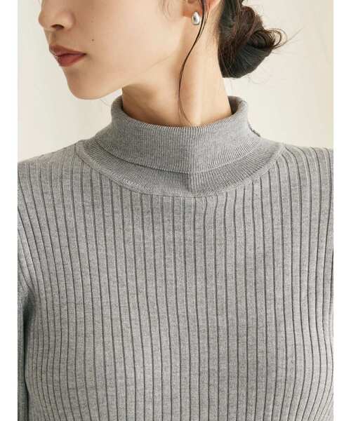 CRAFT STANDARD BOUTIQUE（クラフトスタンダードブティック）の「洗える　ウォッシャブルリブタートルニットプルオーバー（ニット/セーター・レディース・ボルドー/ライトグレー/マスタード/アイボリー/ブラック・FREE）」の11枚目の写真