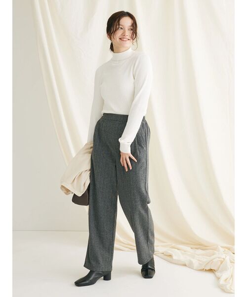 CRAFT STANDARD BOUTIQUE（クラフトスタンダードブティック）の「洗える　ウォッシャブルリブタートルニットプルオーバー（ニット/セーター・レディース・ボルドー/ライトグレー/マスタード/アイボリー/ブラック・FREE）」の20枚目の写真