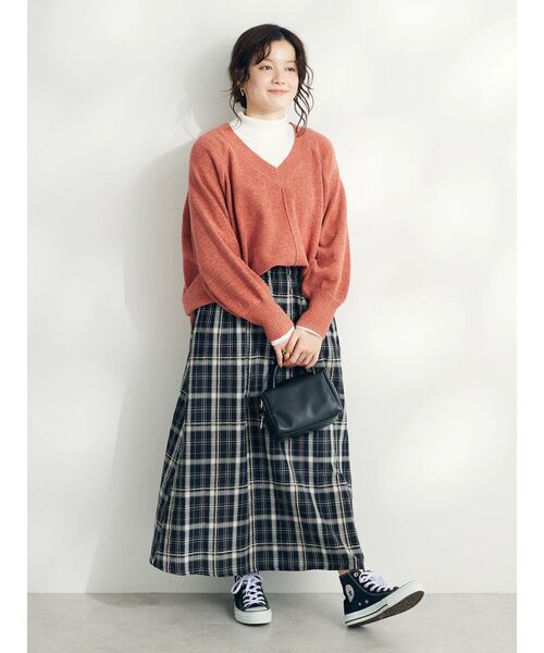 CRAFT STANDARD BOUTIQUE（クラフトスタンダードブティック）の「洗える　ウォッシャブルリブタートルニットプルオーバー（ニット/セーター・レディース・ボルドー/ライトグレー/マスタード/アイボリー/ブラック・FREE）」の22枚目の写真