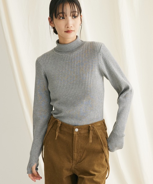 CRAFT STANDARD BOUTIQUE（クラフトスタンダードブティック）の「洗える　ウォッシャブルリブタートルニットプルオーバー（ニット/セーター・レディース・ボルドー/ライトグレー/マスタード/アイボリー/ブラック・FREE）」の3枚目の写真