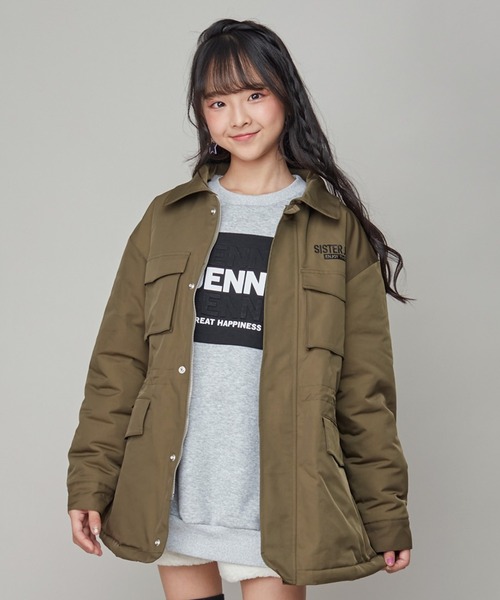 SISTER JENNI(SISTER JENNI)の「レオパードファー付きワークコート(その他アウター・キッズ・カーキ/ブラック・130cm/140cm/160cm/150cm)」の2枚目の写真