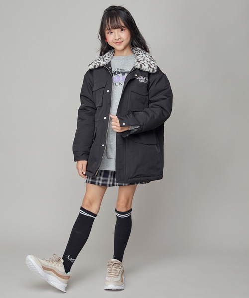 SISTER JENNI(SISTER JENNI)の「レオパードファー付きワークコート(その他アウター・キッズ・カーキ/ブラック・130cm/140cm/160cm/150cm)」の3枚目の写真