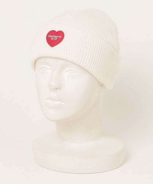 Carhartt WIP(カーハートダブリューアイピー)の「【Carhartt/カーハート】ワンポイント ハートパッチデザイン ビーニー/HEART PATCH BEANIE /ニット帽(ニットキャップ/ビーニー・レディース・ライトブラウン/オフホワイト/ブラック/ネイビー・FREE)」の7枚目の写真