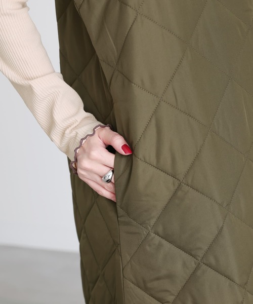 osharewalker（オシャレウォーカー）の「【廃盤】『キルティングロングベスト』（ベスト・レディース・ブラック/カーキ・1/2）」の12枚目の写真