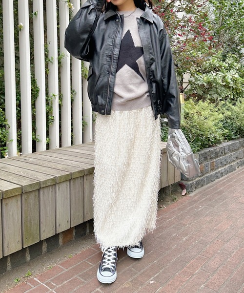 CLEA(クレア)の「ヴィンテージライクフェイクレザージャケット(ブルゾン・レディース・ブラック/ブラウン・M/L)」の20枚目の写真