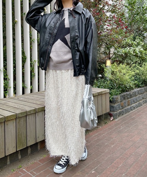 CLEA(クレア)の「ヴィンテージライクフェイクレザージャケット(ブルゾン・レディース・ブラック/ブラウン・M/L)」の21枚目の写真