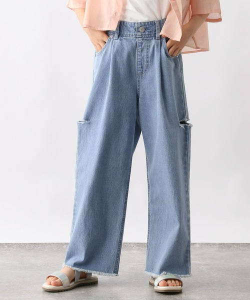 GLOBAL WORK（グローバルワーク）の「サス付きデニムワイドパンツ/976057（デニムパンツ・キッズ・ブルー系2/ブルー系/ブルー系1/ブラック・150cm/140cm/130cm/120cm/160cm/170cm）」の3枚目の写真