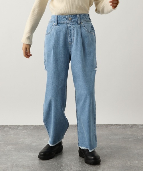 GLOBAL WORK（グローバルワーク）の「サス付きデニムワイドパンツ/976057（デニムパンツ・キッズ・ブルー系2/ブルー系/ブルー系1/ブラック・150cm/140cm/130cm/120cm/160cm/170cm）」の18枚目の写真