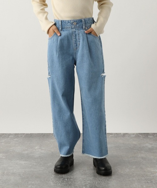 GLOBAL WORK（グローバルワーク）の「サス付きデニムワイドパンツ