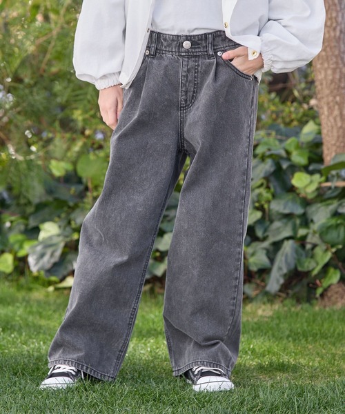 GLOBAL WORK（グローバルワーク）の「サス付きデニムワイドパンツ/976057（デニムパンツ・キッズ・ブルー系2/ブルー系/ブルー系1/ブラック・150cm/140cm/130cm/120cm/160cm/170cm）」の14枚目の写真