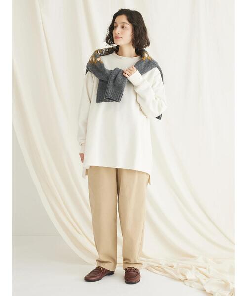 CRAFT STANDARD BOUTIQUE（クラフトスタンダードブティック）の「裏起毛クルーネックチュニック（チュニック・レディース・杢グレー/ブラック/サックスブルー/オートミール/アイボリー・FREE）」の7枚目の写真